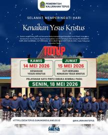 Libur Kenaikan Yesus Kristus, Pelayanan Umum Kalurahan Tepus Tutup Dua Hari